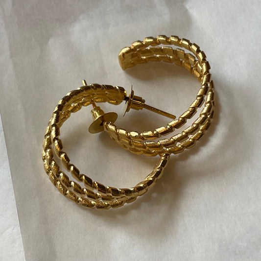 handmade brass earrings, gold-plated jewellery
